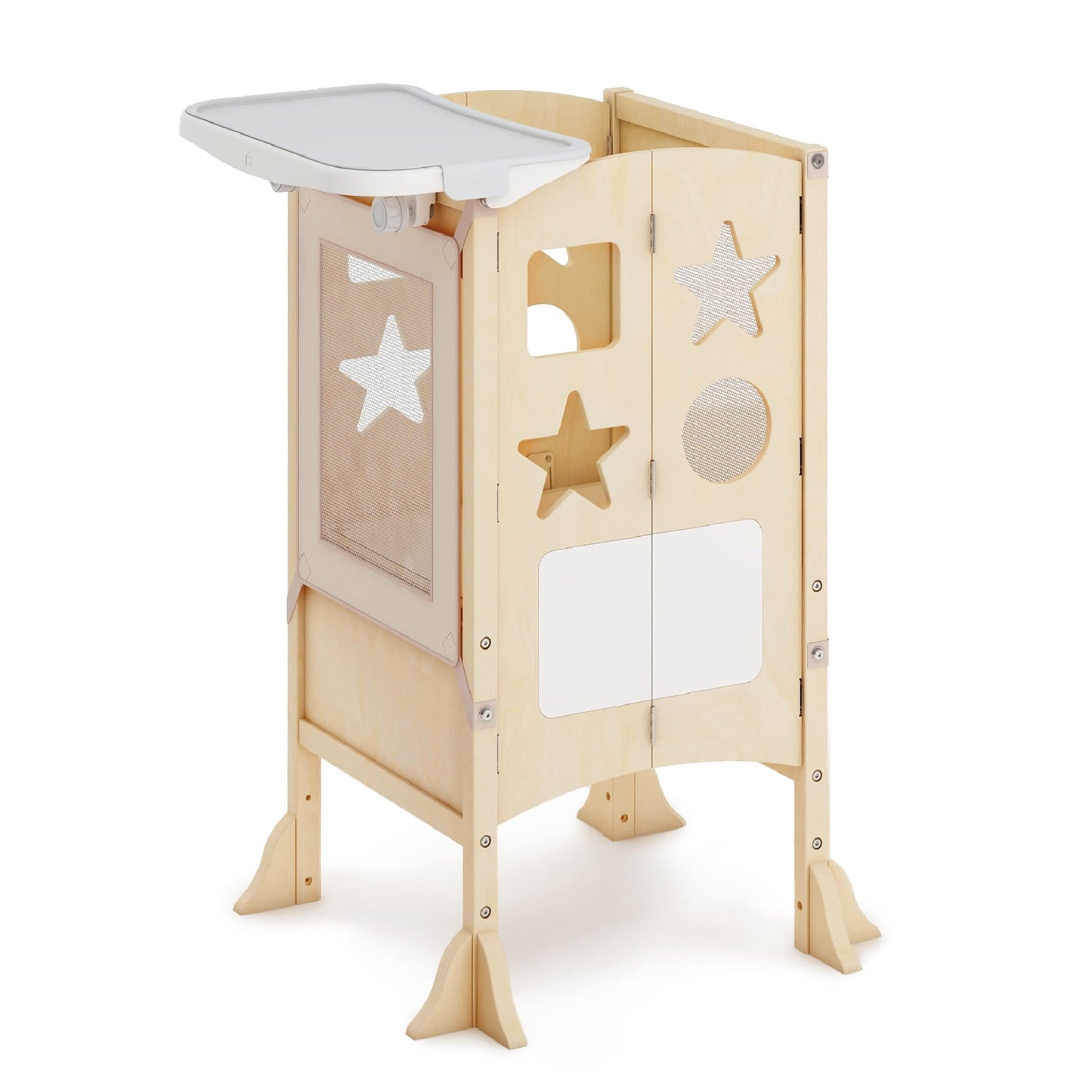 Classic Kitchen Helper Toddler Tower and Mealtime and Play Tray Bundle