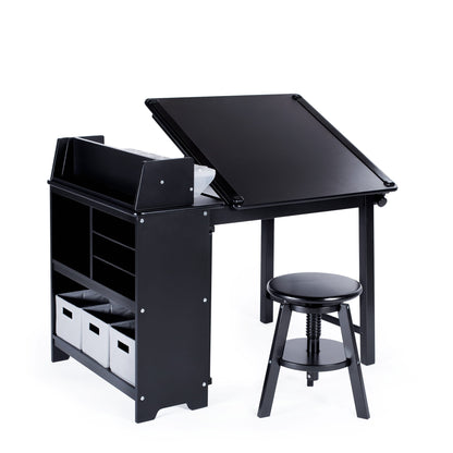 Design Studio - 3 in 1 Art Table, Drafting Table, Easel, and Stool