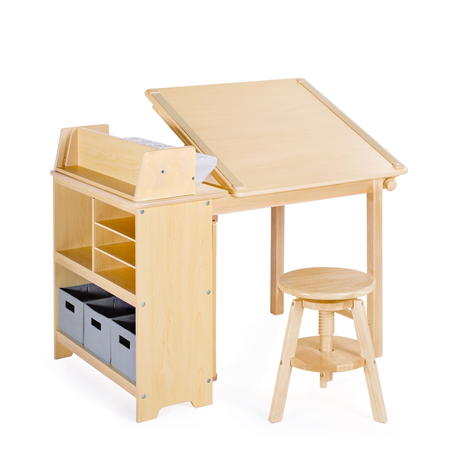 Design Studio - 3 in 1 Art Table, Drafting Table, Easel, and Stool