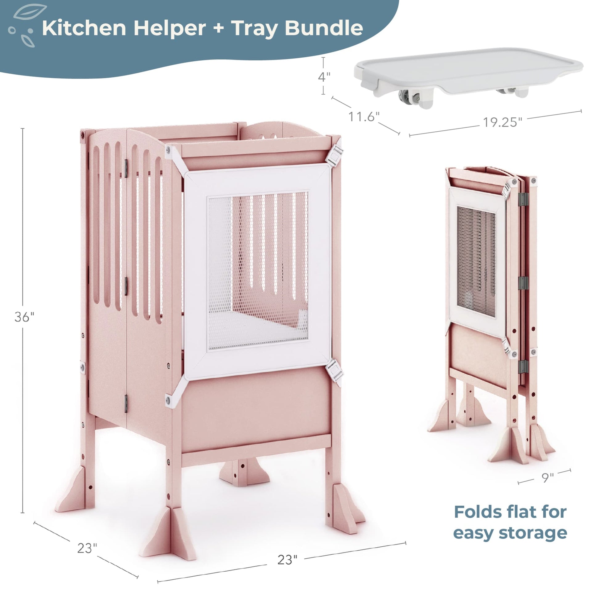 Contemporary Kitchen Helper Toddler Tower and Mealtime and Play Tray Bundle