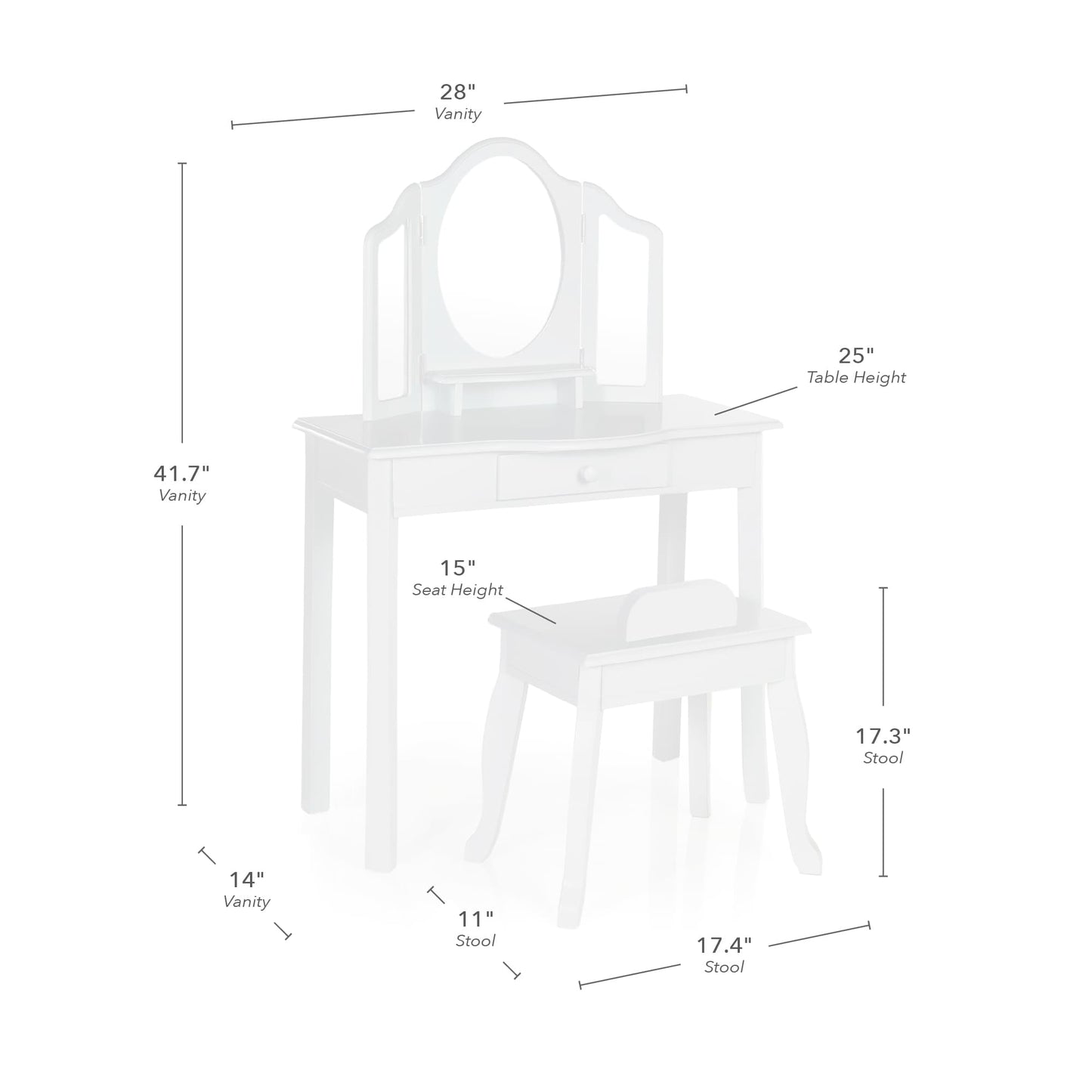 Kids' Vanity and Stool